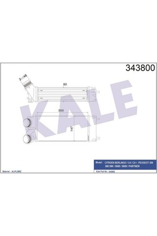 KALE 343800 Turbo Soğutucu Radyatör Intercool Berlingo III C4 C4 Picasso P308 P3008 P5008 Partner Tepe