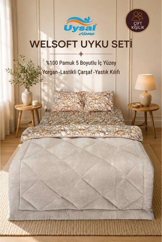 UYSAL WELSOFT 5 BOYUTLU ÇİFT KİŞİLİK UYKU SETİ 195x215