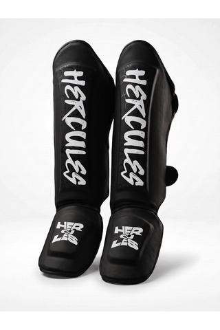 HERCULES AIGIS 1.3 Siyah Şimşek Desenli Kaval Koruyucu | Shin Guard (S Beden)