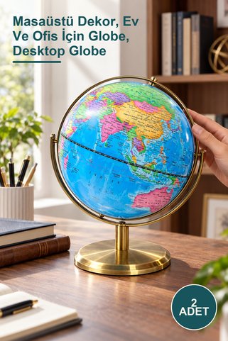 Yenilig 2 Adet Dekoratif Dünya Küre – Masaüstü Dekor, Ev Ve Ofis İçin Globe, Desktop Globe