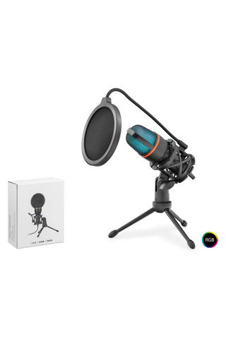 Marsilyan ME4RGB Profesyonel Rgb Mikrofon 192 Khz / 24 Bit Çok Yönlü Type-C - Siyah