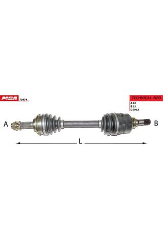 MGA 70474 Aks Komple Sol Corolla 88>98 Ae92 Ae100 Ae101 Ae111 ABS'siz 26501-12003