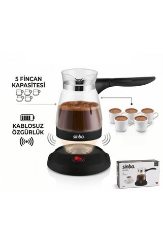 Sinbo Kablosuz Cam Kahve Makinesi - 5 Fincan Kapasiteli - 500 ml.