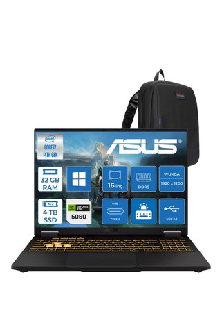 ASUS Tuf Gaming F16 FX608JMI Intel Core I7 14650HX 32GB 4TB SSD RTX5060 16" W11HM WTU403H15