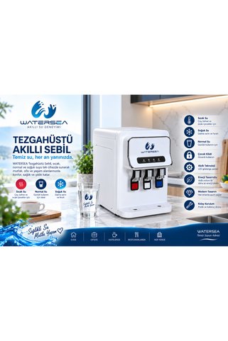 watersea Tezgah Üstü 3 Musluklu Arıtmalı Su Sebili