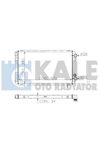 KALE 0540401AB Motor Radyatörü Trafic 24D Mekanik Klimasız 670×395×34 2 Sıra ALB Sistem 7701412005