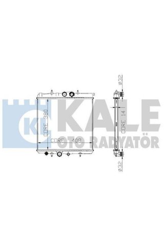 KALE 2012131PA Radyatör P307 1.4i 01> 1 Sıra Cu PL 1330.99