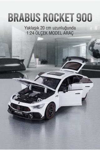 Tıfıl Toys Brabus Rocket Tasarımlı 1:24 Ölçek Kapıları ve Bagajı Açılan Gerçekçi Diecast Model Araba