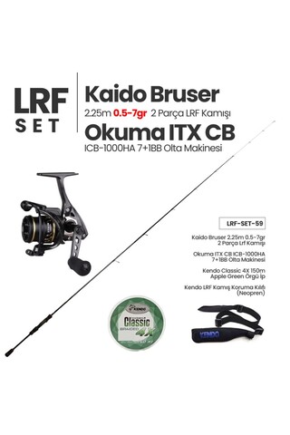 Okuma Kaido Bruser 2.25m 0.5-7gr LRF Kamışı + ITX CB ICB-1000HA Olta Makinesi + LRF Set 59