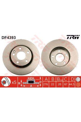 TRW DF4393 Fren Diski Ön A Class W169 0412 B Class W245 0510 1694210112