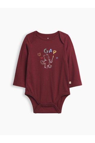 GAP Bebek Bordo Grafik Baskılı Bodysuit