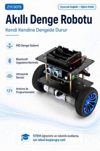 Tscinbuny Arduino Akıllı Denge Robotu PID Sistemli 2WD Programlanabilir Robot Araba STEM Robotik Eğitim Kiti