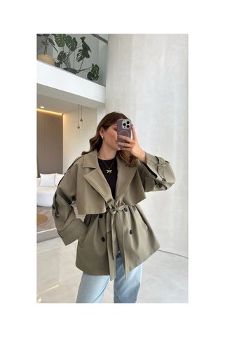 solena sln Kadın Yeni Sezon Rüzgarlıklı Ara Boy Trençkot