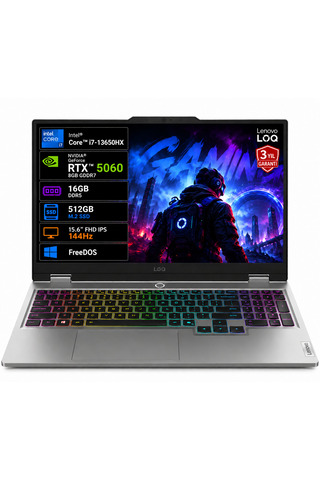 LENOVO LOQ 15IRX10 83JE01L2TR Intel Core i7-13650HX 16GB 512GB SSD RTX5060 8GB 100W 15.6" FHD IPS 144Hz FreeDOS Taşınabilir Bilgisayar