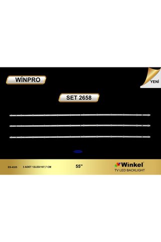 Winkel 55PA525E BL55245 SMC3030 0D35 3X12 Uyumlu TV LED Bar Takımı 3'lü