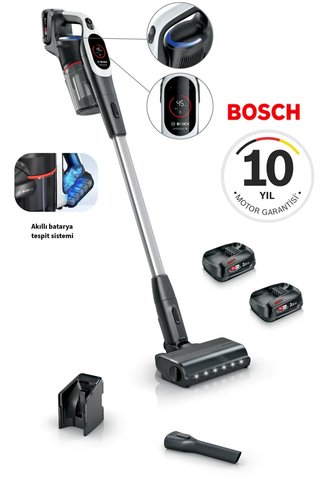 Bosch Çift Bataryalı Kablosuz Dikey Süpürge Uzun Kullanım Süreli Yedek Batarya Uyumlu Güçlü Emiş Elde