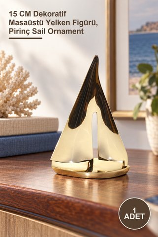 Yenilig 1 Adet Pirinç Yelken – 15 CM Dekoratif Masaüstü Yelken Figürü, Pirinç Sail Ornament
