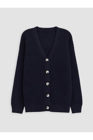 LC Waikiki ALITA CITY Farkıyla LCW Kids Lacivert V Yaka Kız Çocuk Triko Hırka