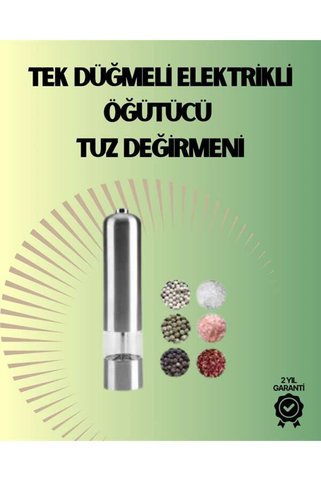 AYLİNA Pilli Otomatik Baharat Değirmeni Gıda Sınıfı Çelik Sessiz Öğütücü Alet