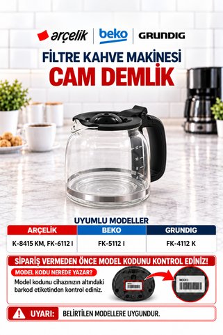 Arçelik K 8415 Km Filtre Kahve Makinası Cam Potu Demliği