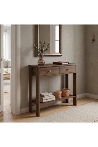Home 90 CM MANDOSİ ÇİFT ÇEKMECELİ CEVİZ DRESUAR ÇOK AMAÇLI DOLAP ANTRE