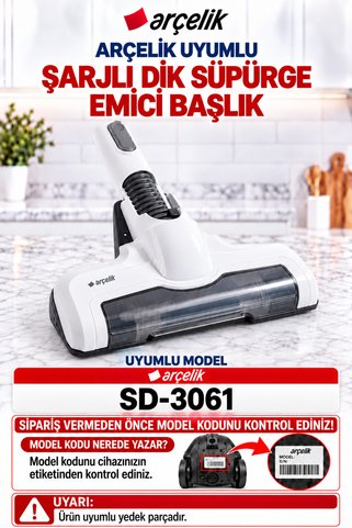 Arçelik 3061 Şarjlı Dik Süpürge Fırça Grubu