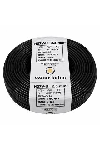 ÖZNUR NYA 2,5 Mm Kablo Siyah 100 Metre
