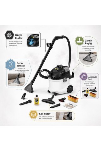 Karcher Signature Line Halı Yıkama Makinesi 1000W 4L Büyük Tank, Kesintisiz Derin Temizlik, Halı Koltuk