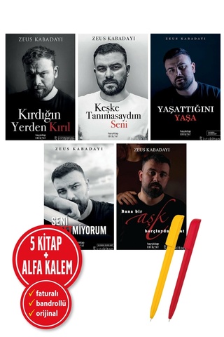 hayykitap Alfa Kalem+ ZEUS KABADAYI 5 Kitap Set (Bana Bir Aşk Borçluydu Hayat+Seni Affetmiyorum+Yaşattığını