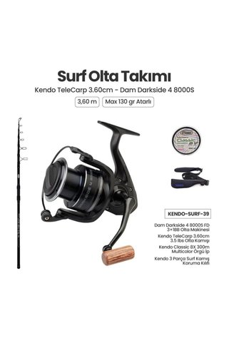 Kendo TeleCarp 3.60m ve Dam Darkside 4 8000S FD Olta Takımı