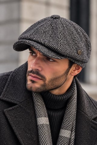 Armalı Şapka Kışlık 8 Parca Hakiki Yün Kaşmir Peaky Blinders Model Erkek Kasket Şapka