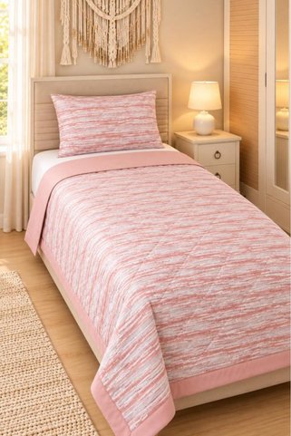 Çeyiz Diyarı Liora %100 Pamuk Elyaf Dolgulu 160x220 cm Tek Kişilik Pike Takımı