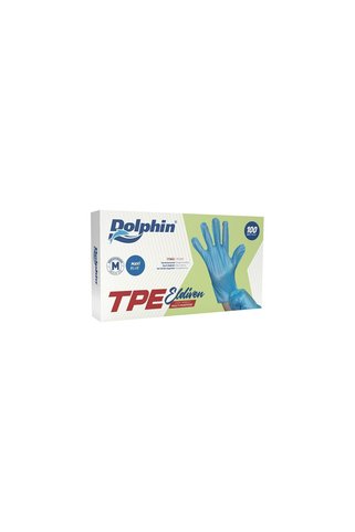 Dolphin TPE Eldiven Mavi 100'lü Medium - Kullan At Eldiven - 5 Adet