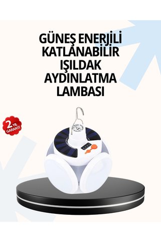 AyPenye Katlanabilir 5 Kanatlı Solar LED Bahçe ve Kamp Lambası