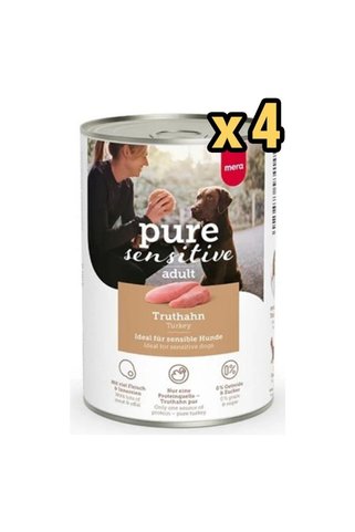 Mera Pure Sensitive Adult Hindili Yetişkin Köpek Konservesi 400 gr x 4 Adet