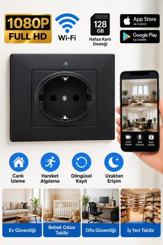 SICAK TAKİP Duvar Prizi Tipi Wi-Fi Güvenlik Kamerası 1080P HD