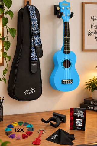 Midex Ukx-901bl Mavi Soprano Ukulele (ASKI ÇANTA PENA)