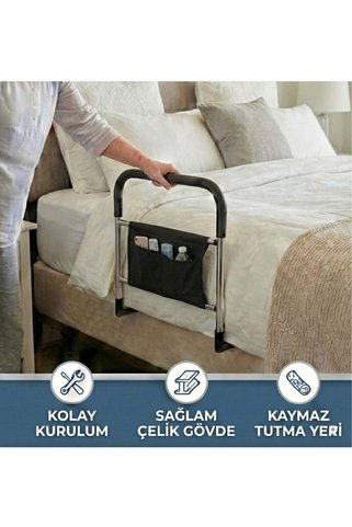 MEDİKALCİM Yatak Yanı Destek Bariyeri - Yaşlı ve Hastalar İçin Tutunma, Kalkma, Doğrulma Aparatı