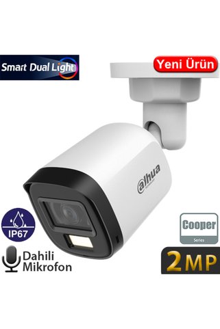 DAHUA (HAC-B1A21-U-IL-A) 2MP 3.6MM 4IN1 SMART DUAL LED FULL COLOR HDCVI SESLİ BULLET KAM-30MT