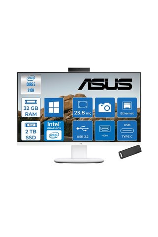 ASUS V440VAK Intel® Core™ 5 210H 4.8ghz 32GB Ddr5 2tb SSD 23.8" Fhd 100HZ 250NITS Srgb: %100 WIN11PRO Beyaz Allınone Bilgisayar 24C58512W0DP14+ZETTAUSBBELLEK