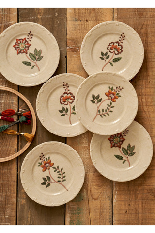 Bella Maison Grandma Porselen 6'lı Pasta Tabağı Seti (19 cm)