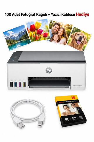 HP Wi-Fi Yazıcı Smart Tank 580 Yazıcı Kablosu ve Fotoğraf Kağıdı hediye! (Onerous)