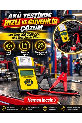 dorf Tools 100-2000 CCA Yazıcılı Akü Test Cihazı ve Analiz Cihazı