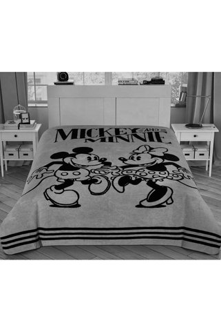 Taç minnie mickey dancing çift kişilik battaniye