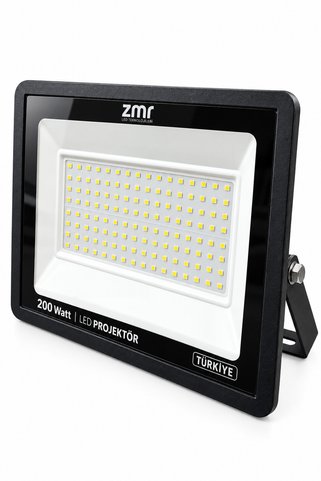 Dila’s home 200 Watt Siyah Slim Kasa Led Projektör, 6500K Beyaz Işık İP66
