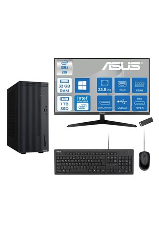 ASUS Expertcenter Intel Ultra 7 240H 32GB 1TB SSD 23.8" W11PRO D724016512B0DP13+ZETTAUSBBELLEK