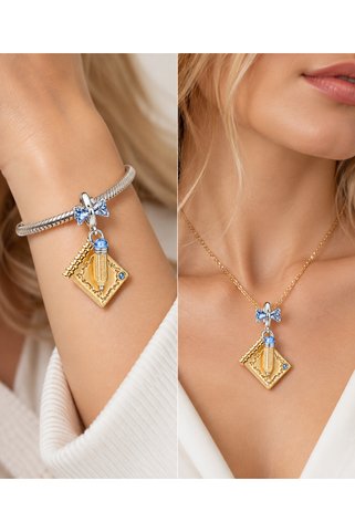 Hector&Co. Jewellery Bridgerton Dans Kartı ve Kalem Sallantılı Charm
