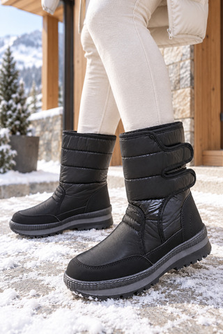 Slipcat Unisex, Kaymaz Tabanlı, Cırt Cırtlı, Termal, Kışlık Kar Botu