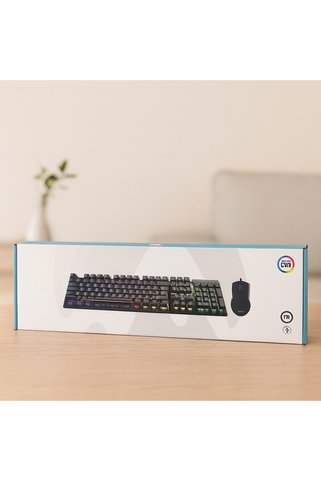 Candourmass Kablolu RGB Oyuncu Klavye ve Mouse Seti - Siyah