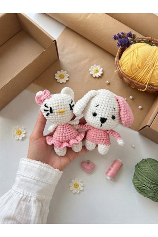 designbyoykum SEVİMLİ KÖPEK VE HELLO KİTY OYUNCAK (ÖR ÖRGÜSÜDÜR)